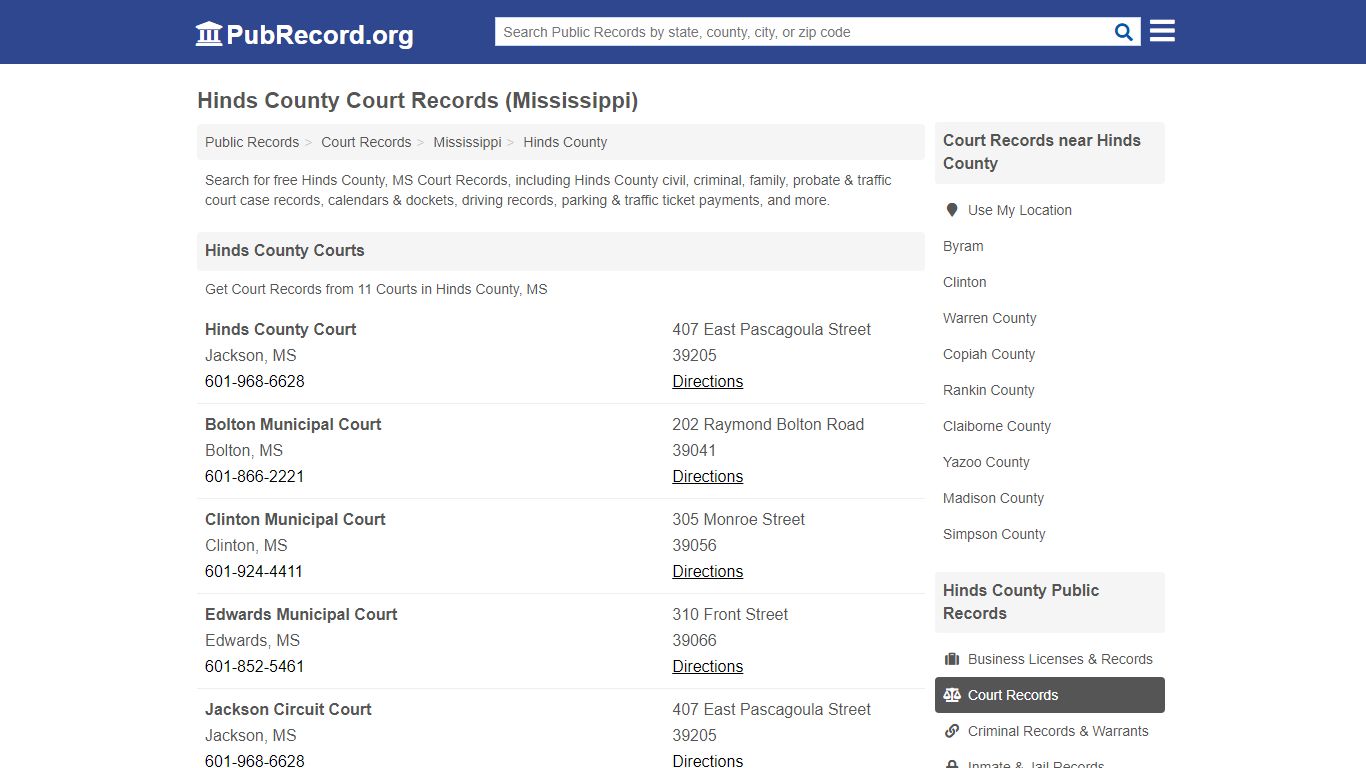 Free Hinds County Court Records (Mississippi Court Records)