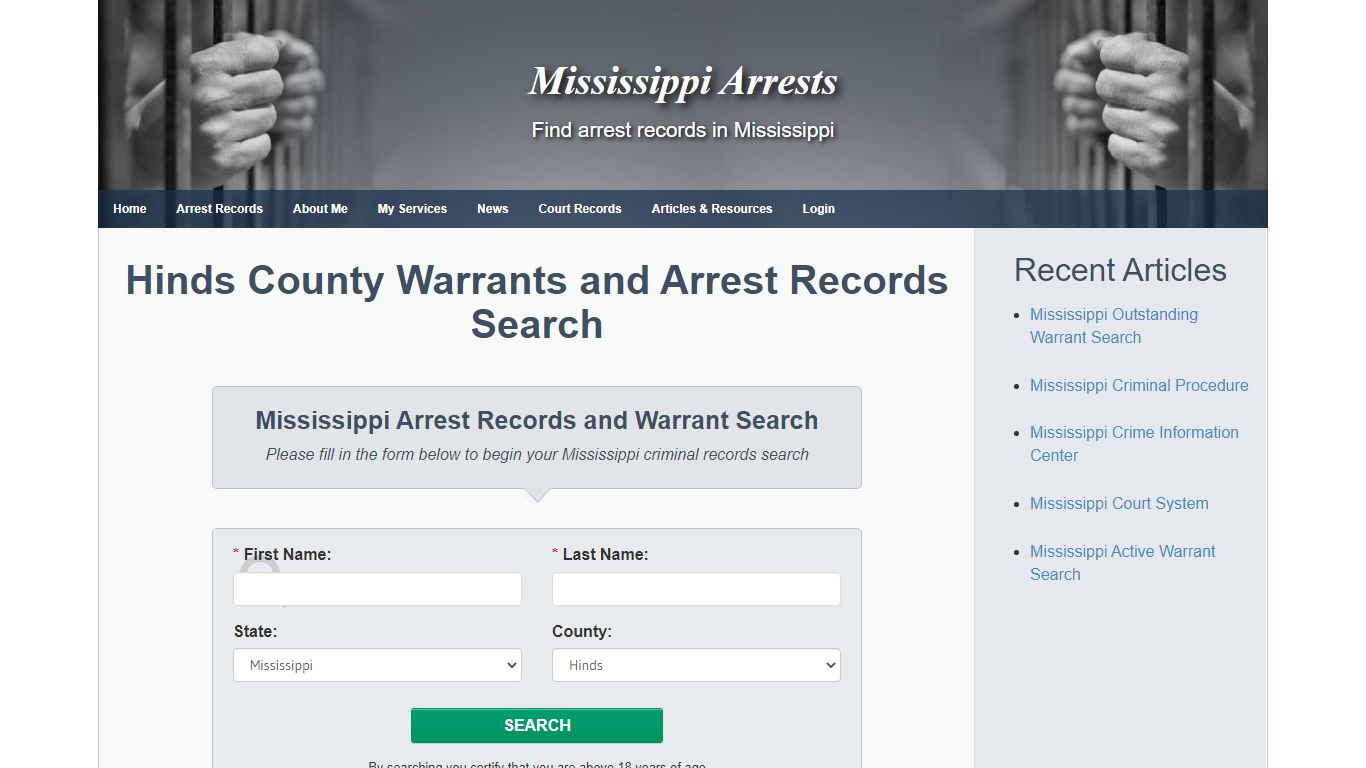 Hinds County Warrants and Arrest Records Search ...